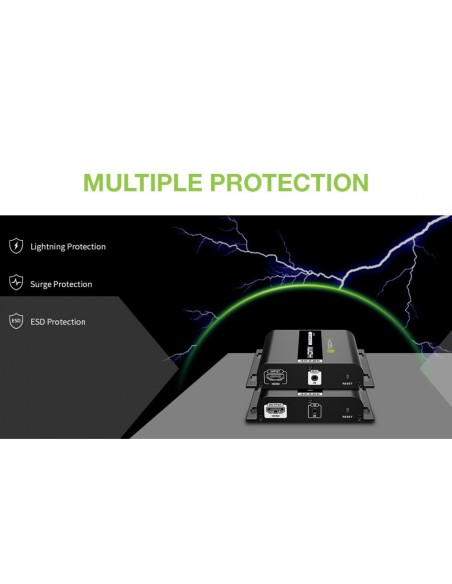 Récepteur Supplémentaire Extender HDMI Over IP PoE 4K UHD sur Cat.6 jusqu'à 120 m - Techly 366433
