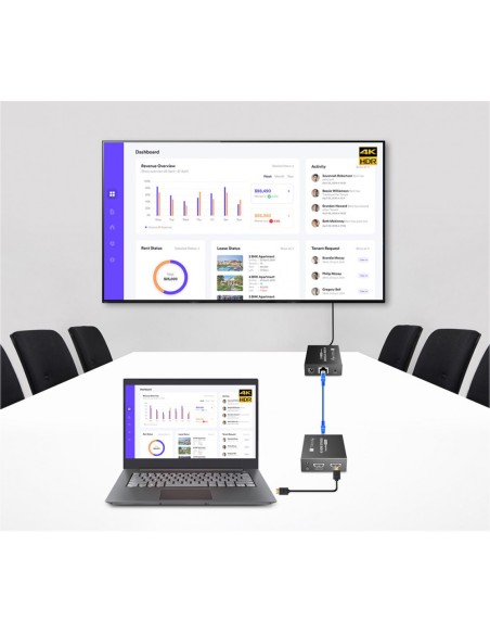 Extender HDMI 4K@60Hz sur Cat.6/6a/7 jusqu'à 50 m, PoC, 600 MHz - Techly 366587