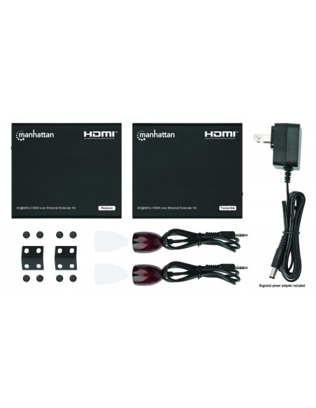 Kit Extender HDMI Over Ethernet 4K@60Hz jusqu'à 70 m, HDMI 2.0 - Manhattan 207980
