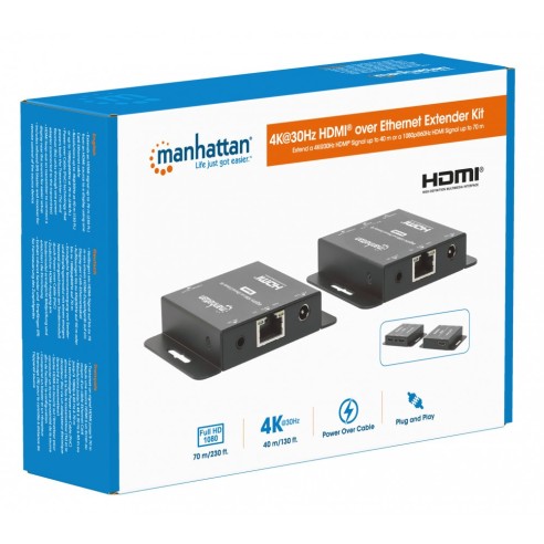 HDMI Over Ethernet 4K@30Hz Extender...