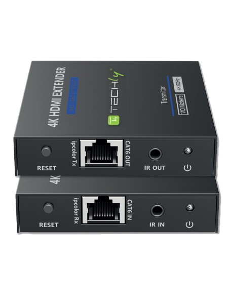 HDMI 4K@60Hz 18 Gbps HDR10 Extender over Cat.6/6a/7 up to 70 m, zero latency - Techly 364187