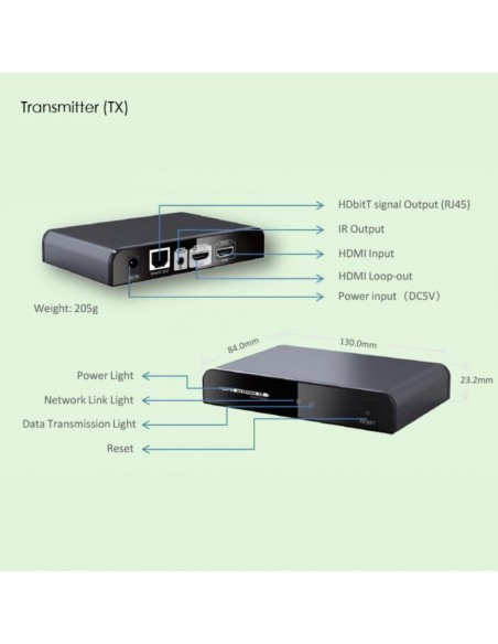 Extender HDMI avec IR sur Cat.5E/6 jusqu'à 120 m, Full HD 1080p - Techly 362022