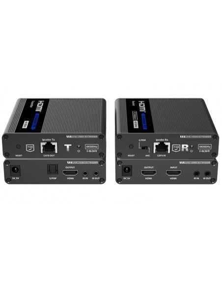 Extender HDMI 4K sur Cat.6/6a/7 jusqu'à 70 m, HDMI 2.0, IR pass-back - Techly 362312