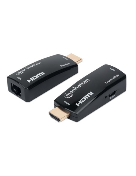 Kompakter HDMI Over Ethernet 1080p Extender bis 60 m, Micro-USB - Manhattan 207539