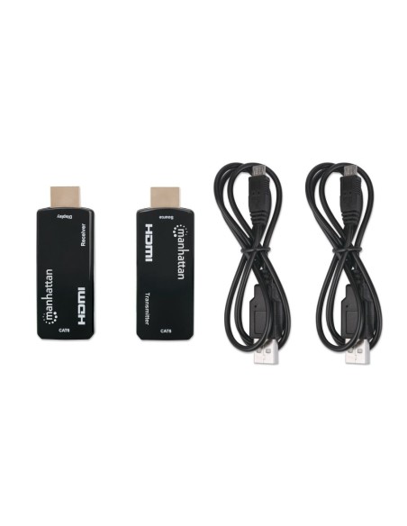 Compact HDMI Over Ethernet 1080p Extender up to 60 m, Micro-USB - Manhattan 207539