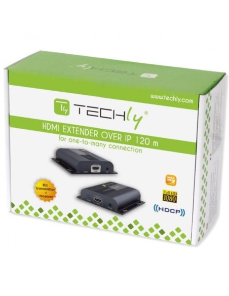 Extender HDMI avec IR sur Cat.6 jusqu'à 120 m, Full HD 1080p - Techly 360899