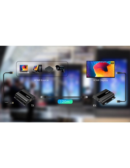 Extender HDMI avec IR sur Cat.6 jusqu'à 120 m, Full HD 1080p - Techly 360899