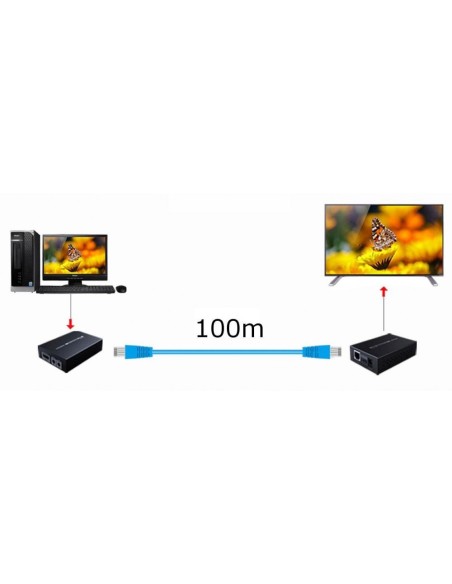 HDBaseT HDMI 4K Extender over Cat.6 tot 100 m, IR en RS-232 - Techly 022731