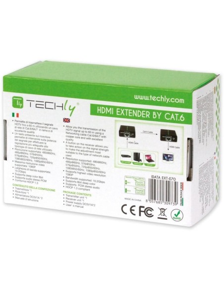 Full HD 3D HDMI Extender über Cat.5E/6/6a/7 bis 60 m - Techly 309739