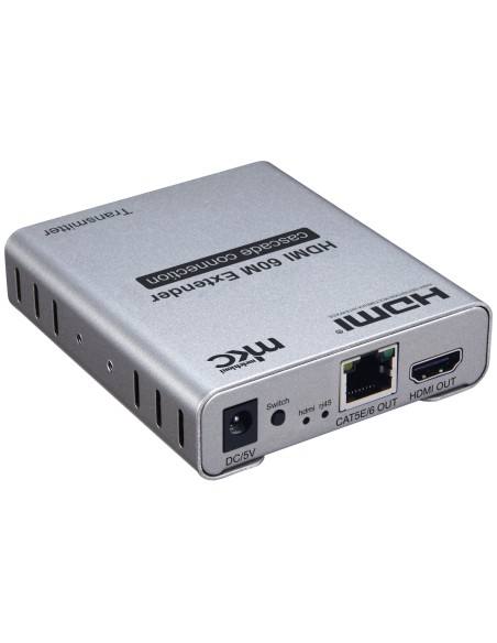 HDMI 2.0 4K@60Hz Extender tot 60 m (120 m bij 4K@30Hz), cascade - MKC MK-60-V2.0