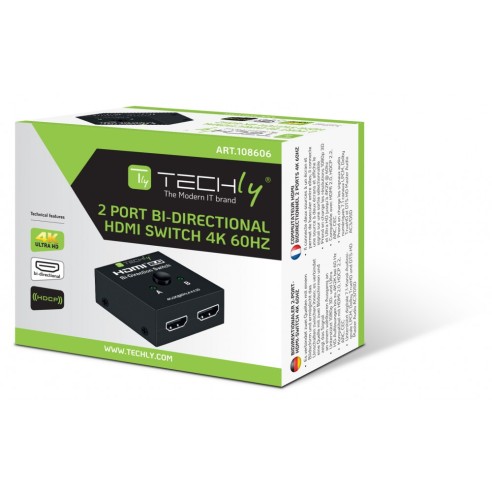 Switch HDMI 2 porte Bidirezionale 4K...