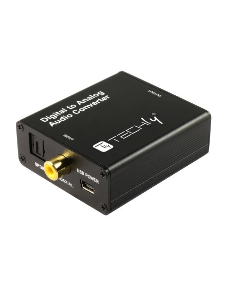 Digitaler Toslink/SPDIF zu analogem Stereo RCA und 3,5-mm-Klinke Audio-Konverter - Techly 361643