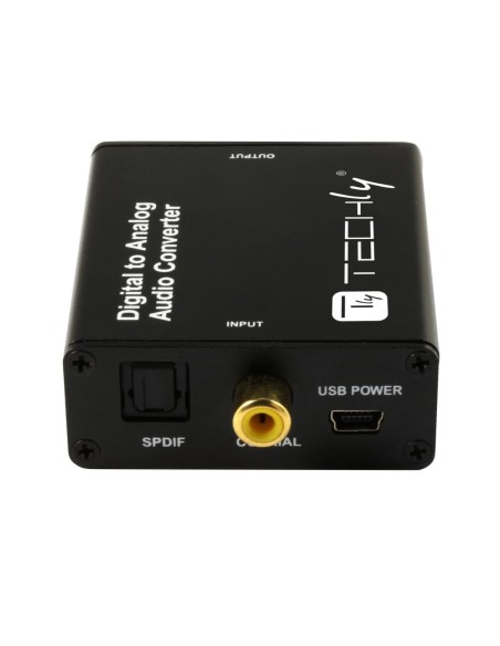 Digitale Toslink/SPDIF naar analoog stereo RCA en 3,5 mm jack audioconverter - Techly 361643