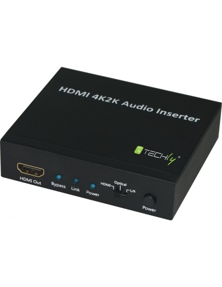 HDMI 4K2K audio embedder met S/PDIF optische en 3,5 mm jack ingang, Dolby/DTS - Techly 103687