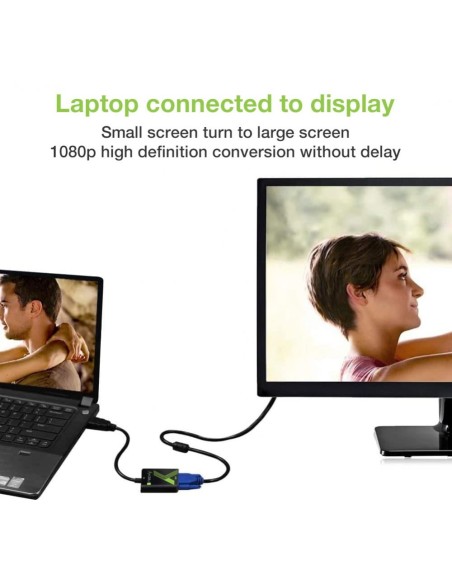 HDMI to VGA 1920x1200 Converter Cable, HDCP, 9-bit DAC, 15cm cable - Techly 301658