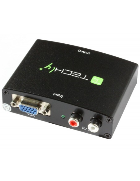 Convertisseur VGA et audio stéréo R/L vers HDMI, Full HD 1080p, alimentation incluse - Techly 301627
