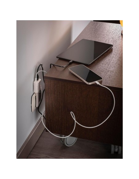 Adaptateur ultra-plat 10A/USB type A QC18W et USB-C PD20W, noir, série Emilia Flat - Rosi RS7712NC