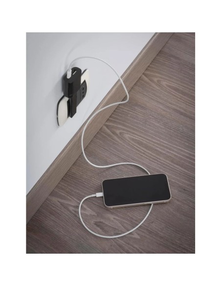 Adaptateur ultra-plat 10A/USB type A QC18W et USB-C PD20W, noir, série Emilia Flat - Rosi RS7712NC