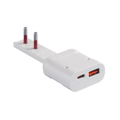 Ultraplatte adapterstekker 10A/USB...