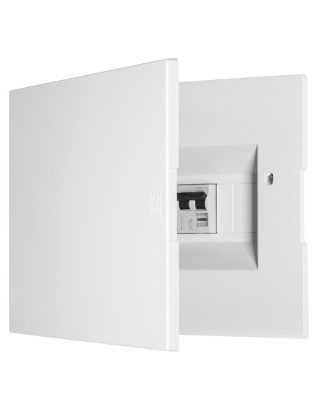 Façade ultra-mince 11 mm pour tableau Essenza, 12 modules (1x12), blanc, IP40, avec bornier - Elettrocanali EC63212CE