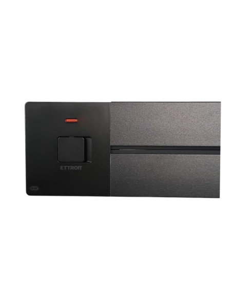 Riel electrificado para sistema «plug&play», con botón de encendido, 16 A, 80 cm, negro - Ettroit ETB4005