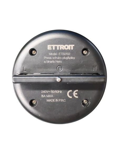 Schuko-stopcontact, voor plug-and-play-railsysteem, zwart, 16 A - Ettroit ETB2102