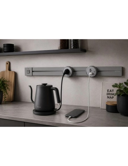Presa schuko, per sistema a binario plug&play, grigio, 16A - Ettroit ETG2102